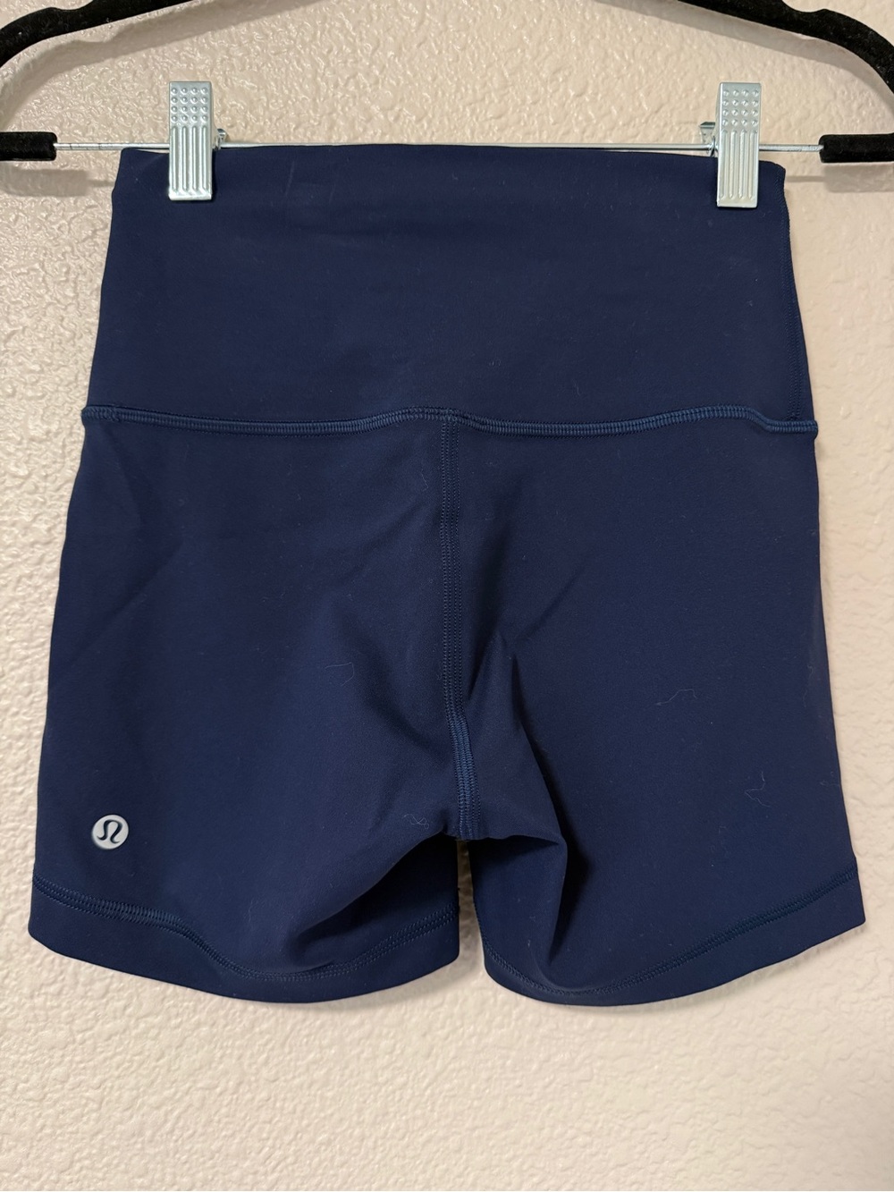 lululemon Wunder Train High Rise Short 4" Biker Short Pilate Short Navy 4 - Picture 4 of 7
